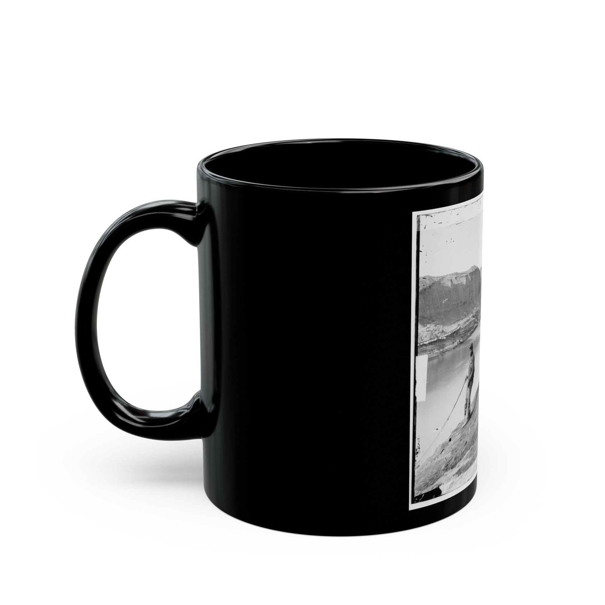 James River, Va. View Of The Completed Dutch Gap Canal (U.S. Civil War) Black Coffee Mug-The Sticker Space