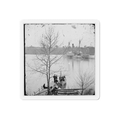 James River, Virginia. U.S. Gunboat Massasoit (U.S. Civil War) Refrigerator Magnet 5 Inch Die-Cut - The Sticker Space