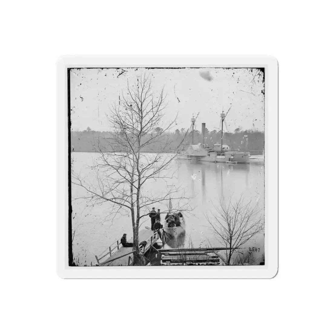 James River, Virginia. U.S. Gunboat Massasoit (U.S. Civil War) Refrigerator Magnet 6 Inch Die-Cut - The Sticker Space