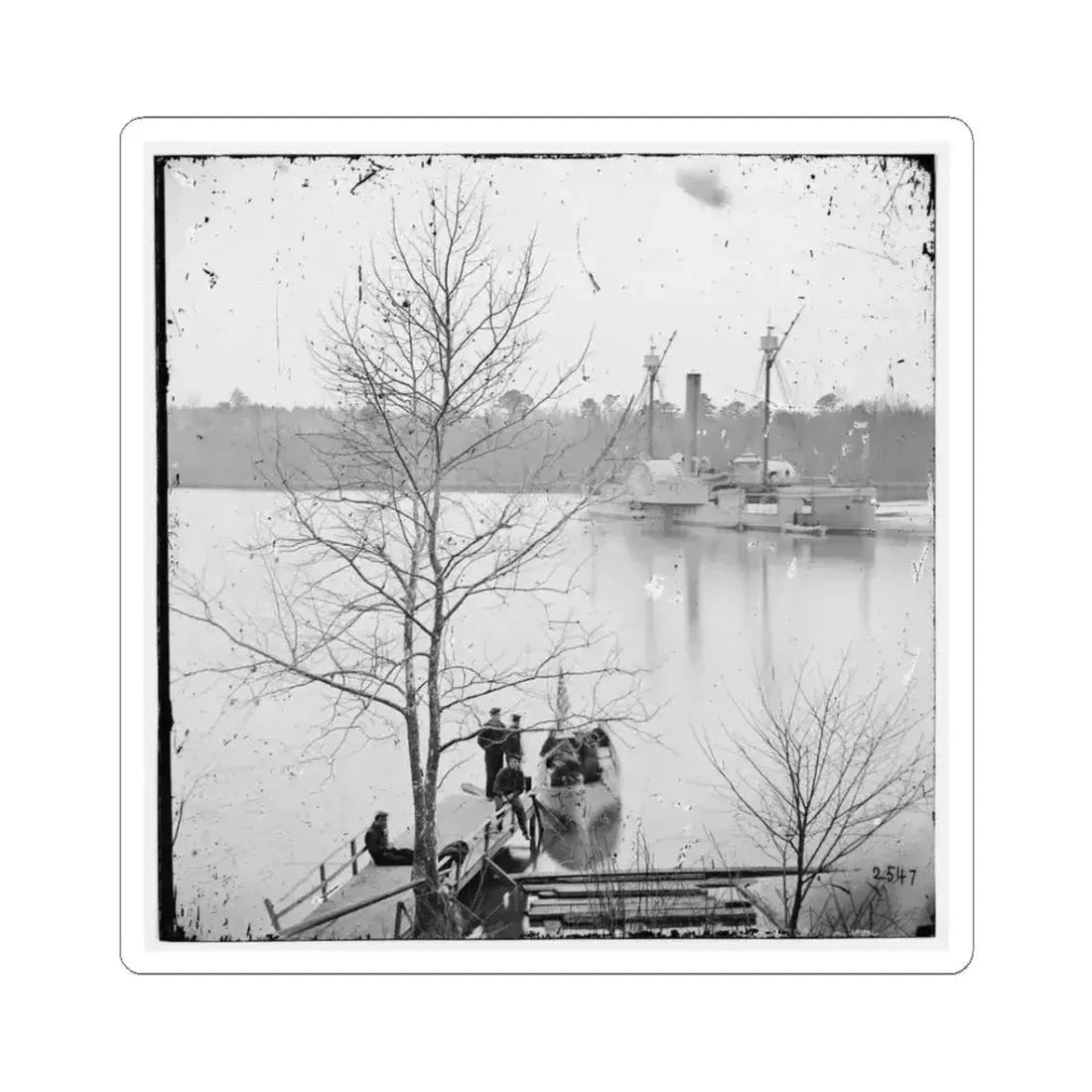 James River, Virginia. U.S. Gunboat Massasoit (U.S. Civil War) STICKER Vinyl Kiss-Cut Decal 3 Inch White - The Sticker Space