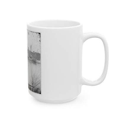 James River, Virginia. U.S. Gunboat Massasoit (U.S. Civil War) White Coffee Mug-The Sticker Space