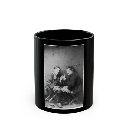 James Walker And Theodore Davis, Civil War Artists, Full-Length Portrait, Seated On Camp Stools, Facing Each Other (U.S. Civil War) Black Coffee Mug-11oz-The Sticker Space