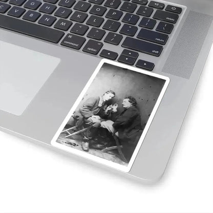 James Walker and Theodore Davis, Civil War Artists, Full-Length Portrait, Seated on Camp Stools, Facing Each Other (U.S. Civil War) STICKER Vinyl Kiss-Cut Decal - The Sticker Space
