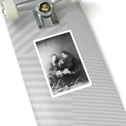 James Walker and Theodore Davis, Civil War Artists, Full-Length Portrait, Seated on Camp Stools, Facing Each Other (U.S. Civil War) STICKER Vinyl Kiss-Cut Decal - The Sticker Space