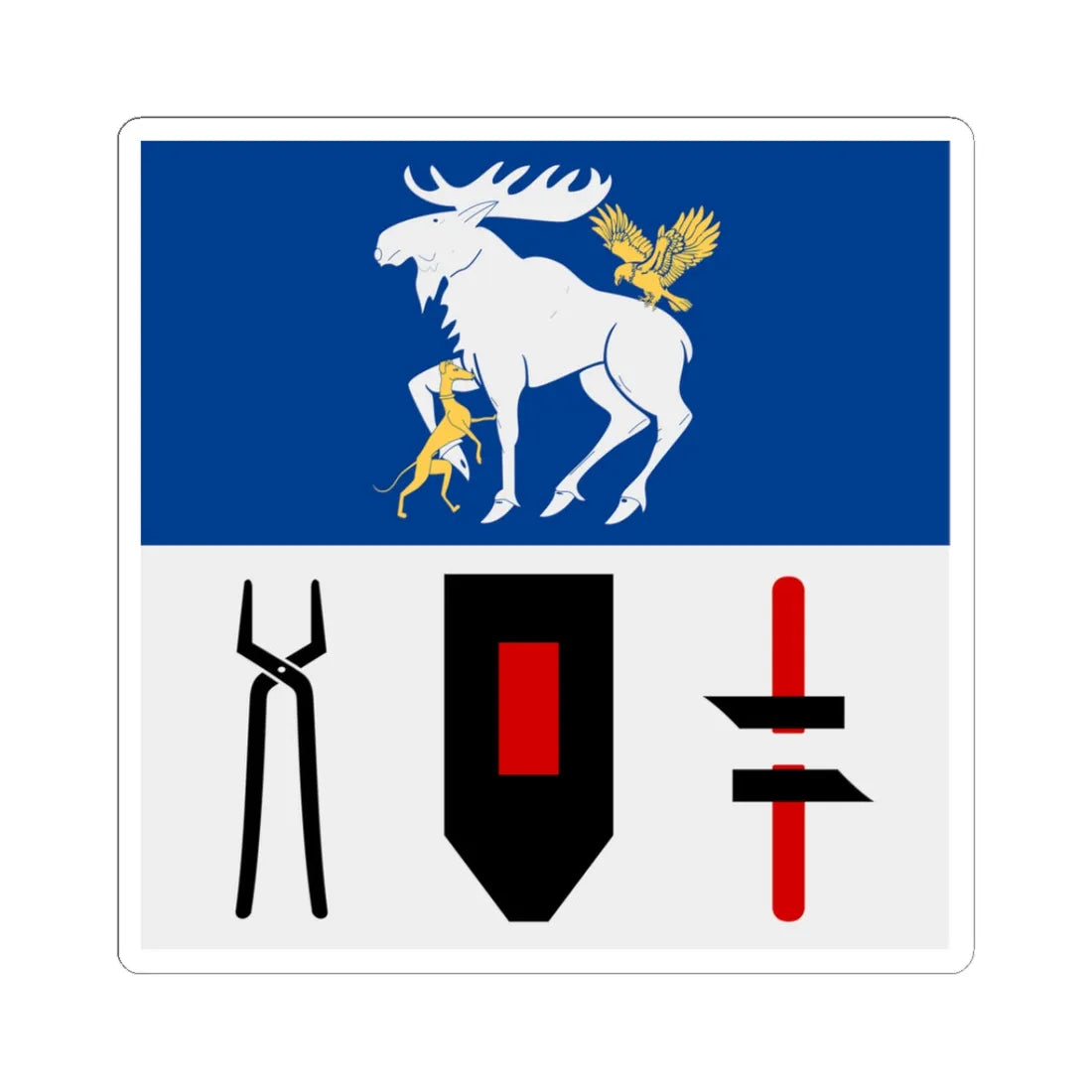 Jamtlands lan vapenflagga (Sweden) STICKER Vinyl Kiss-Cut Decal 3 Inch White - The Sticker Space