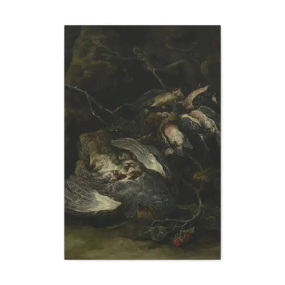 Jan Fyt (1611-1661) A Partridge and Small Game Birds 1650s - Canvas Wall Art 20″ x 30″ 1.25" - The Sticker Space