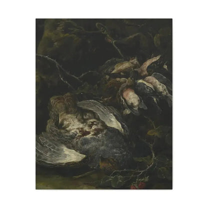 Jan Fyt (1611-1661) A Partridge and Small Game Birds 1650s - Canvas Wall Art 24″ x 30″ 1.25" - The Sticker Space