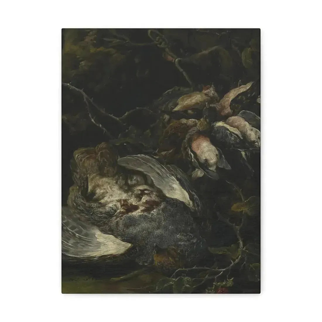 Jan Fyt (1611-1661) A Partridge and Small Game Birds 1650s - Canvas Wall Art - The Sticker Space