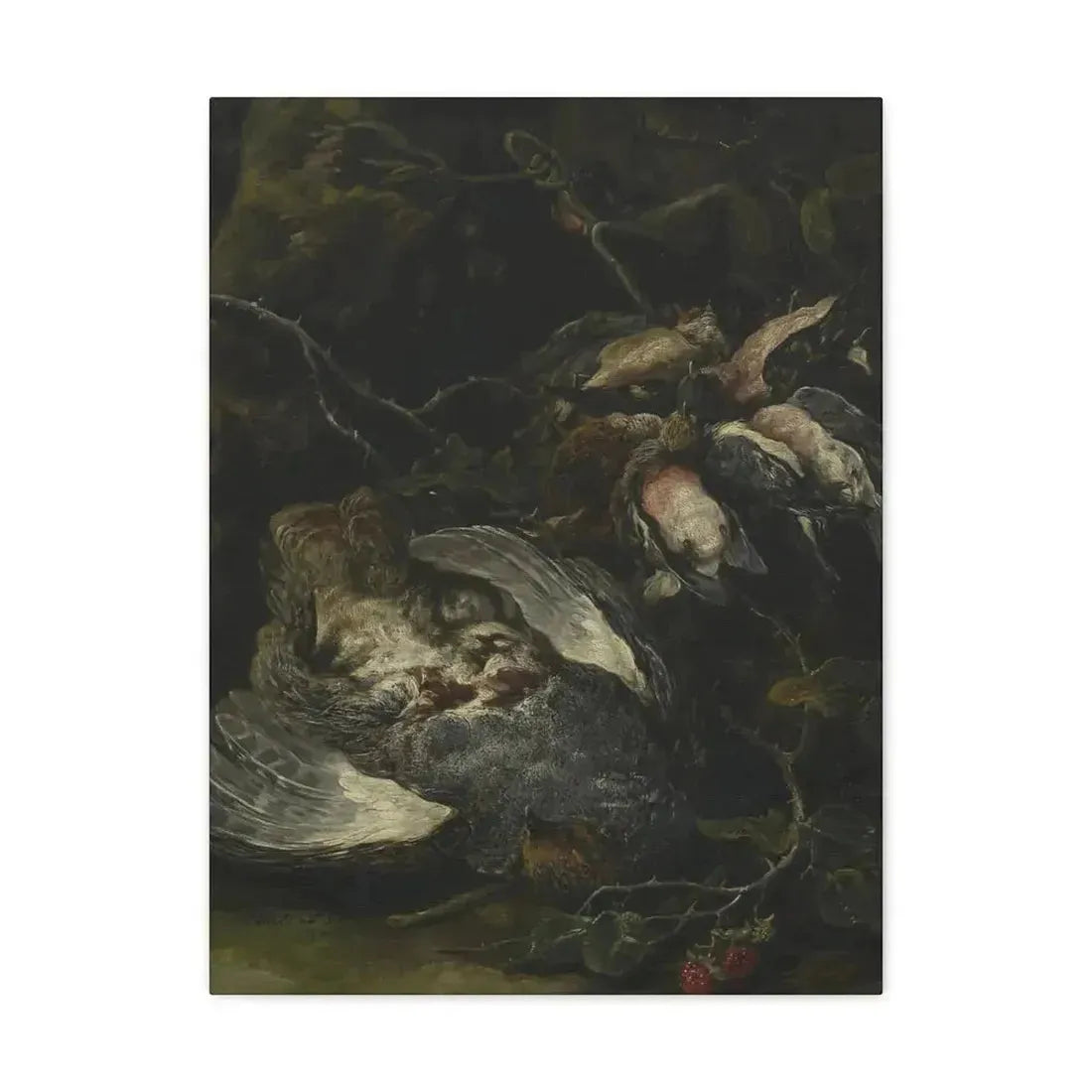 Jan Fyt (1611-1661) A Partridge and Small Game Birds 1650s - Canvas Wall Art - The Sticker Space