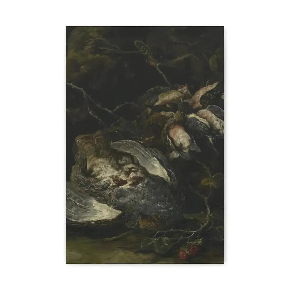 Jan Fyt (1611-1661) A Partridge and Small Game Birds 1650s - Canvas Wall Art - The Sticker Space