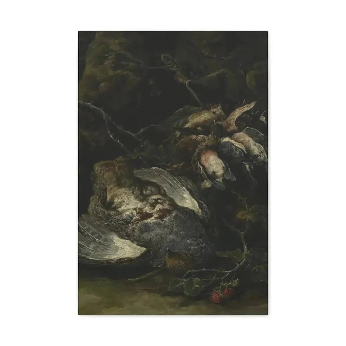 Jan Fyt (1611-1661) A Partridge and Small Game Birds 1650s - Canvas Wall Art - The Sticker Space