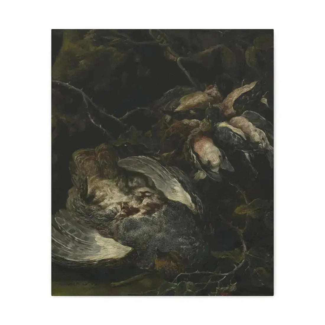 Jan Fyt (1611-1661) A Partridge and Small Game Birds 1650s - Canvas Wall Art - The Sticker Space