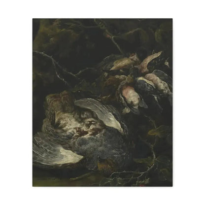 Jan Fyt (1611-1661) A Partridge and Small Game Birds 1650s - Canvas Wall Art - The Sticker Space