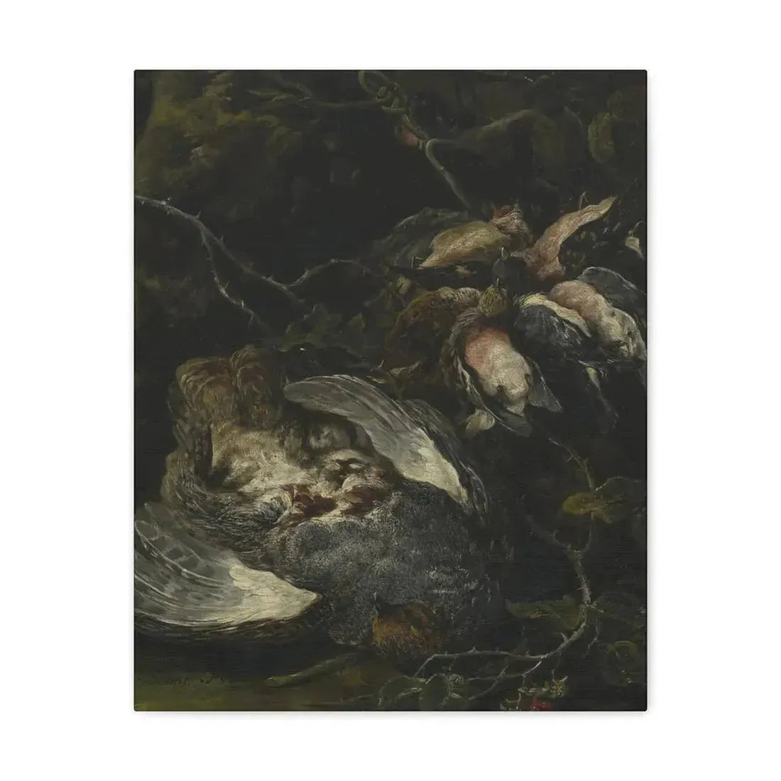 Jan Fyt (1611-1661) A Partridge and Small Game Birds 1650s - Canvas Wall Art - The Sticker Space