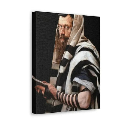 Jan Styka (1858-1925) Rabbi with tefillin - Canvas Wall Art - The Sticker Space