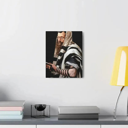 Jan Styka (1858-1925) Rabbi with tefillin - Canvas Wall Art - The Sticker Space