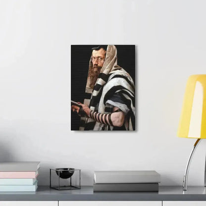 Jan Styka (1858-1925) Rabbi with tefillin - Canvas Wall Art - The Sticker Space