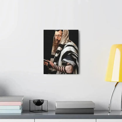 Jan Styka (1858-1925) Rabbi with tefillin - Canvas Wall Art - The Sticker Space