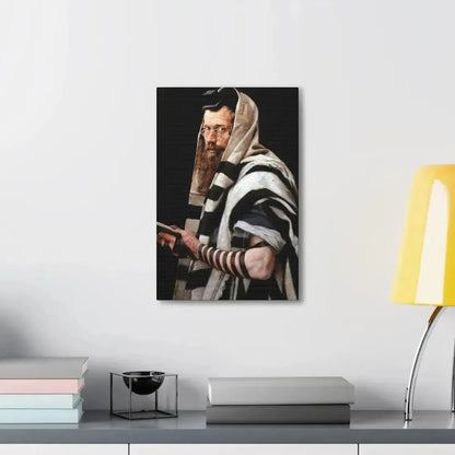 Jan Styka (1858-1925) Rabbi with tefillin - Canvas Wall Art - The Sticker Space