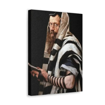 Jan Styka (1858-1925) Rabbi with tefillin - Canvas Wall Art - The Sticker Space