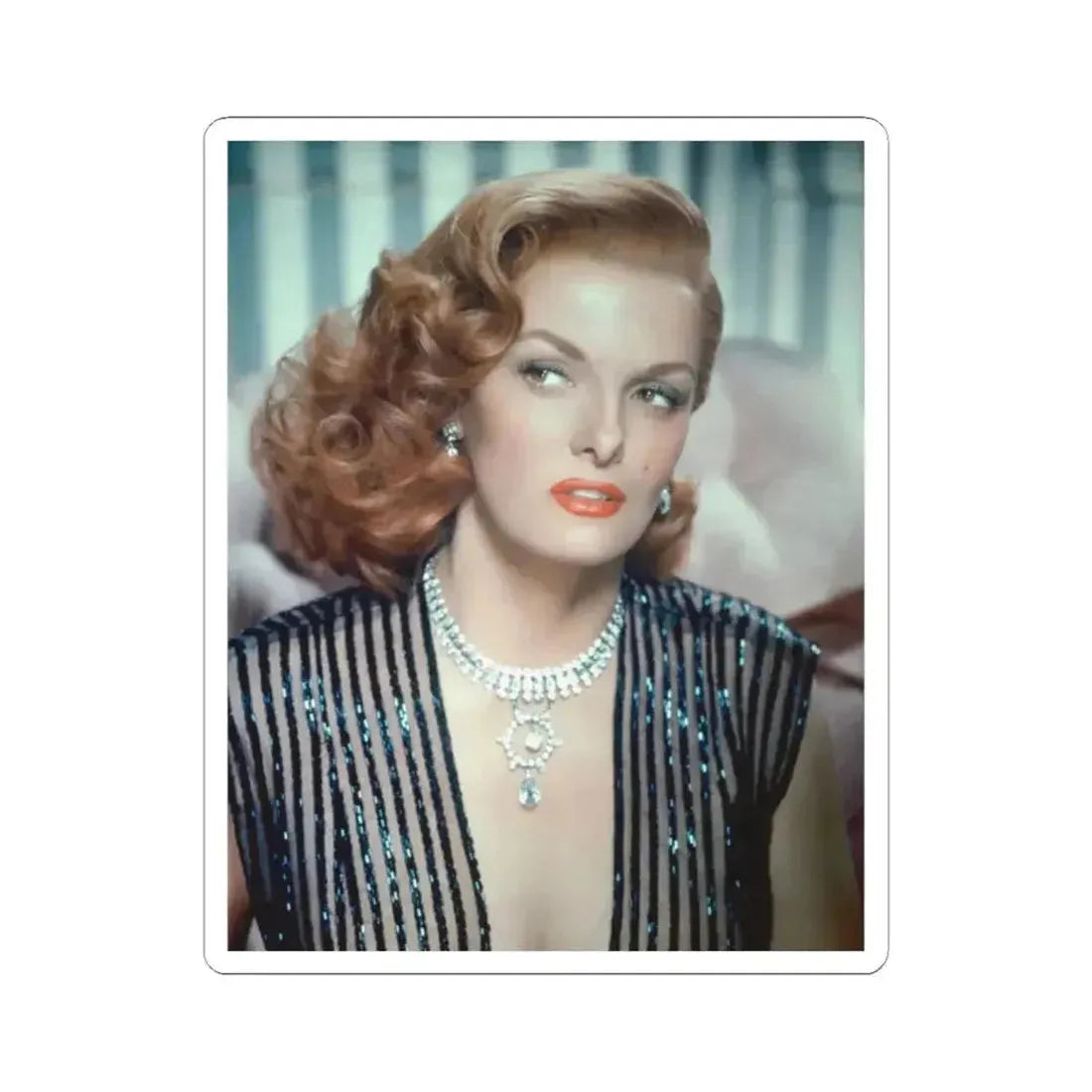 Jane Russell #10 (Vintage Female Icon) STICKER Vinyl Kiss-Cut Decal 2 Inch White - The Sticker Space