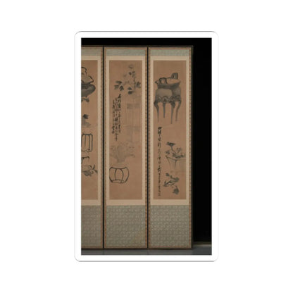 Jang Seung-eop (pen name - Still life with bronze vessels and flowering plants - 1894 v2 - STICKER Vinyl Kiss-Cut Decal