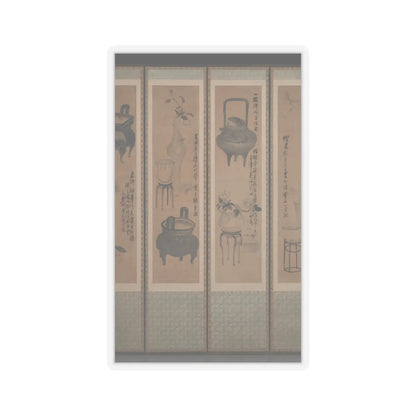 Jang Seung-eop (pen name - Still life with bronze vessels and flowering plants - 1894 v5 - STICKER Vinyl Kiss-Cut Decal