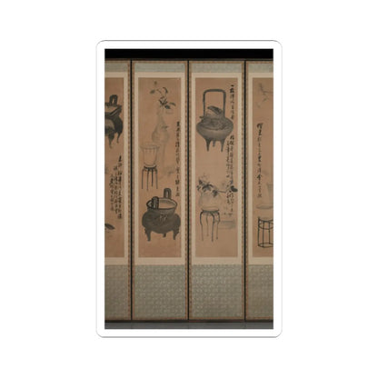 Jang Seung-eop (pen name - Still life with bronze vessels and flowering plants - 1894 v5 - STICKER Vinyl Kiss-Cut Decal