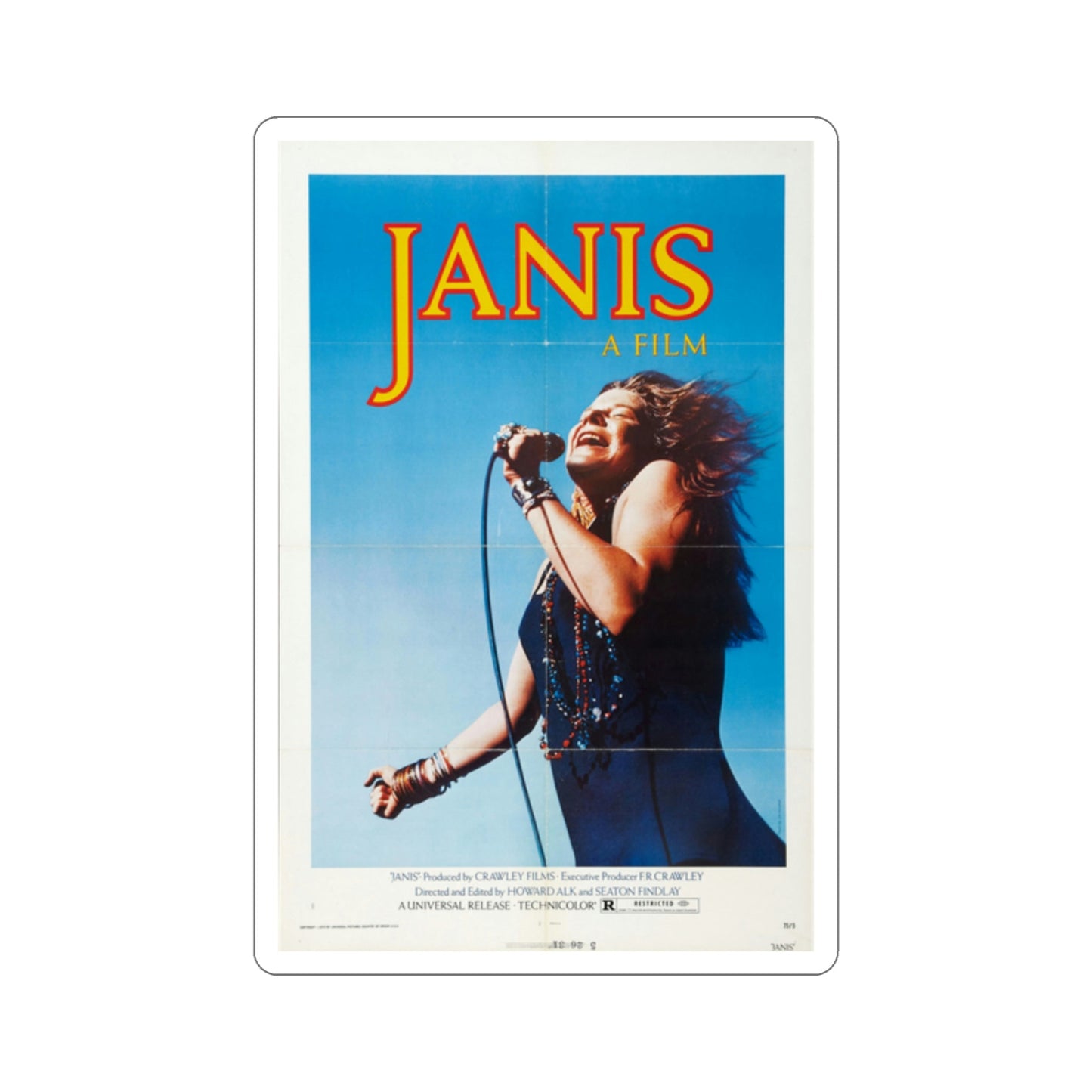 Janis 1974 Movie Poster STICKER Vinyl Die-Cut Decal-2 Inch-The Sticker Space