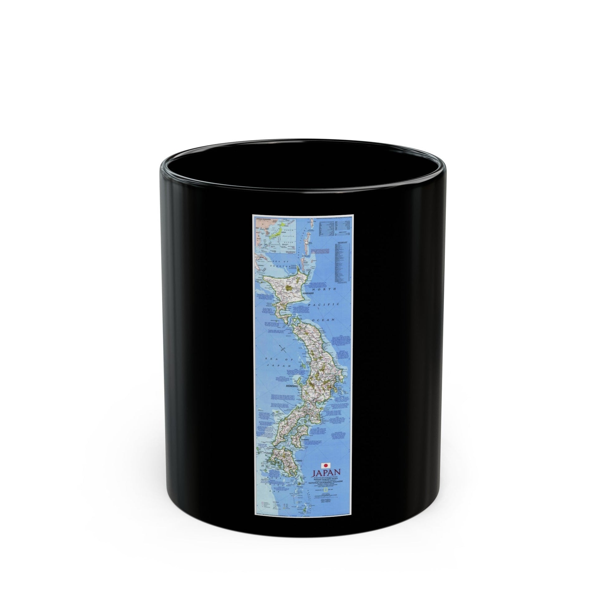 Japan (1984) (Map) Black Coffee Mug-11oz-The Sticker Space