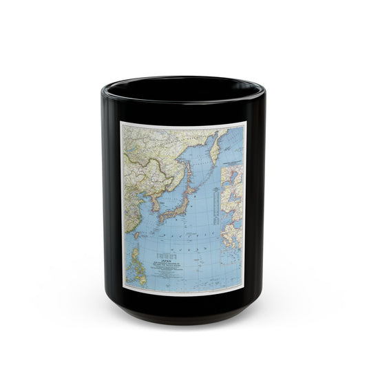 Japan and Adjacent Regions (1944) (Map) Black Coffee Mug-15oz-The Sticker Space