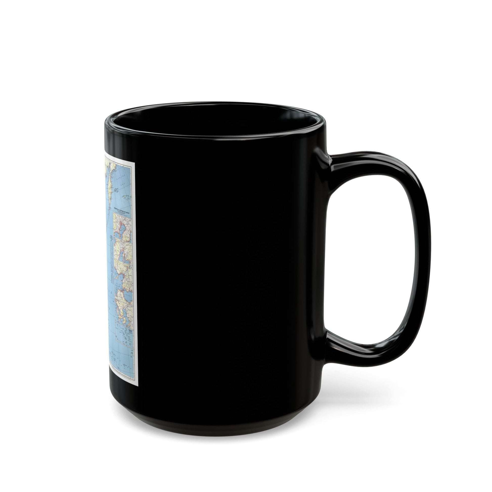 Japan and Adjacent Regions (1944) (Map) Black Coffee Mug-The Sticker Space