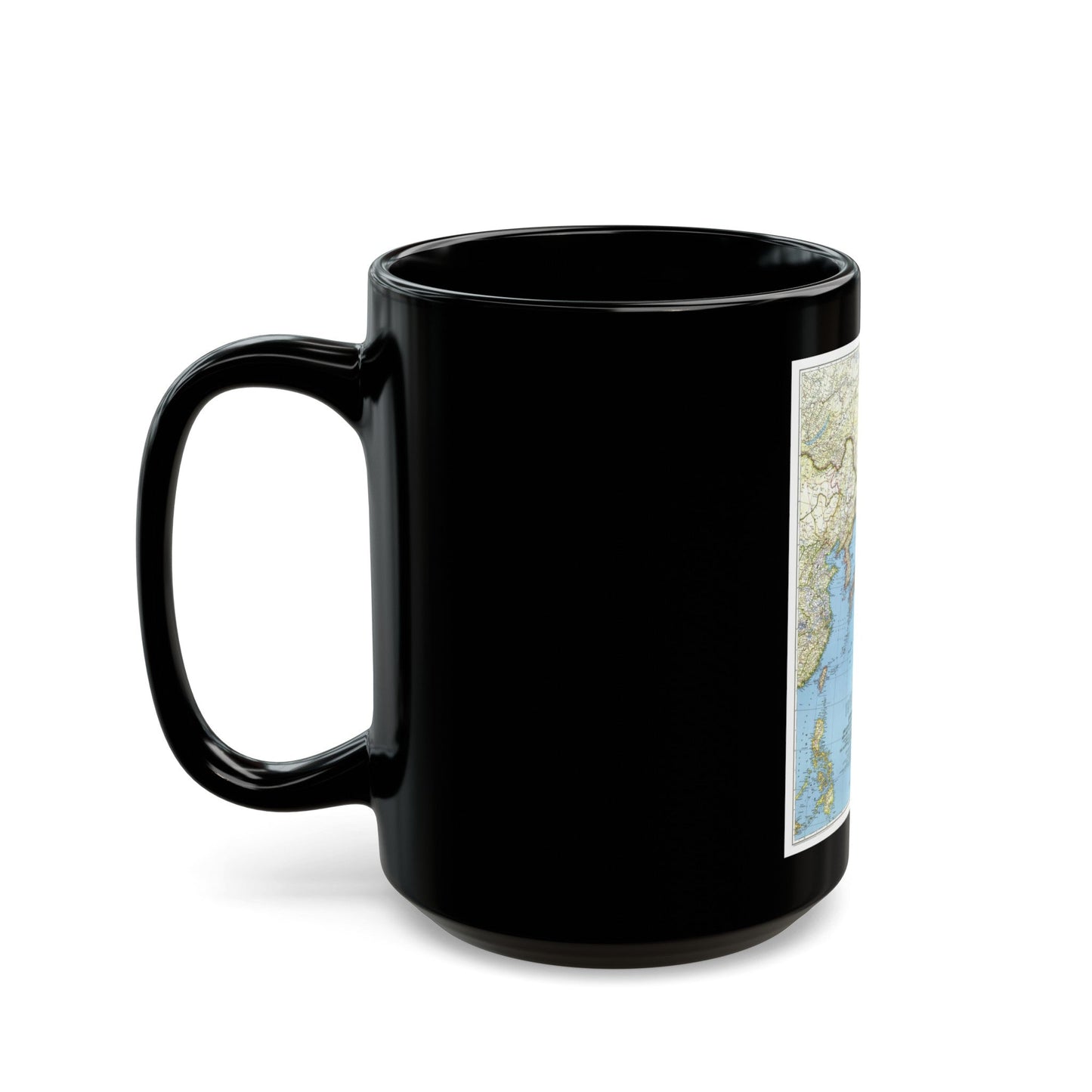 Japan and Adjacent Regions (1944) (Map) Black Coffee Mug-The Sticker Space