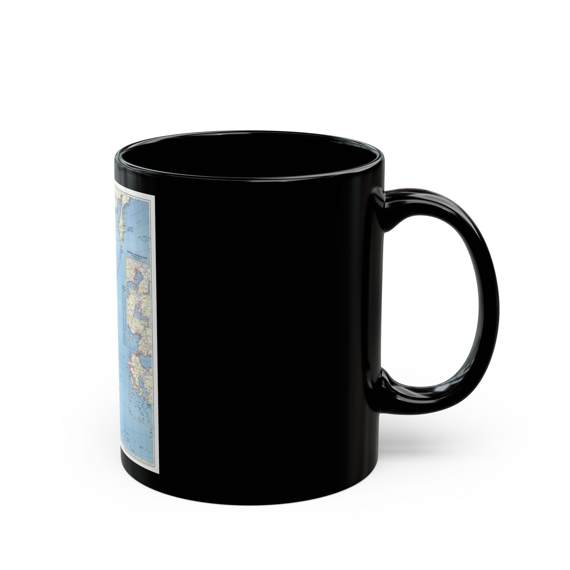 Japan and Adjacent Regions (1944) (Map) Black Coffee Mug-The Sticker Space