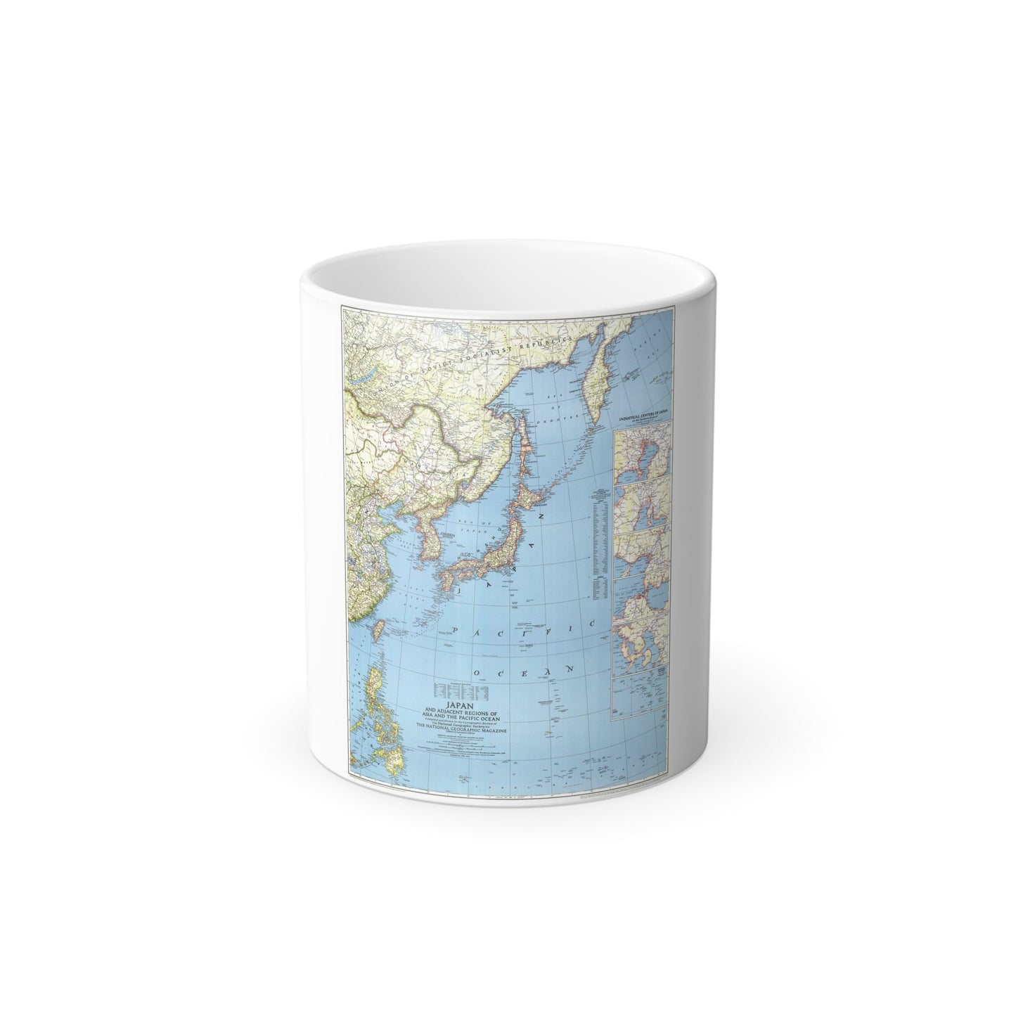 Japan and Adjacent Regions (1944) (Map) Color Changing Mug 11oz-11oz-The Sticker Space