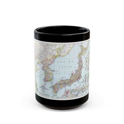 Japan and Korea (1945) (Map) Black Coffee Mug-15oz-The Sticker Space