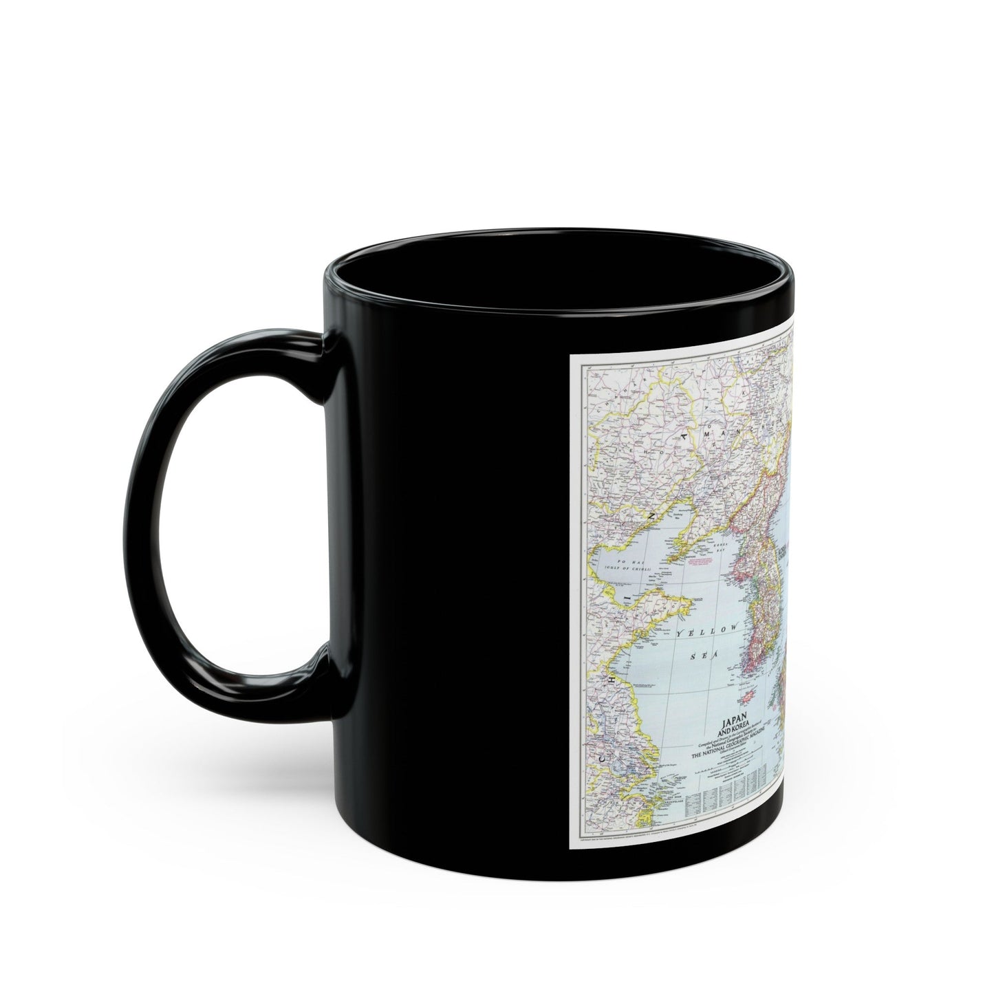 Japan and Korea (1945) (Map) Black Coffee Mug-The Sticker Space