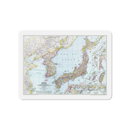 Japan and Korea (1945) (Map) Refrigerator Magnet-4" x 4"-The Sticker Space