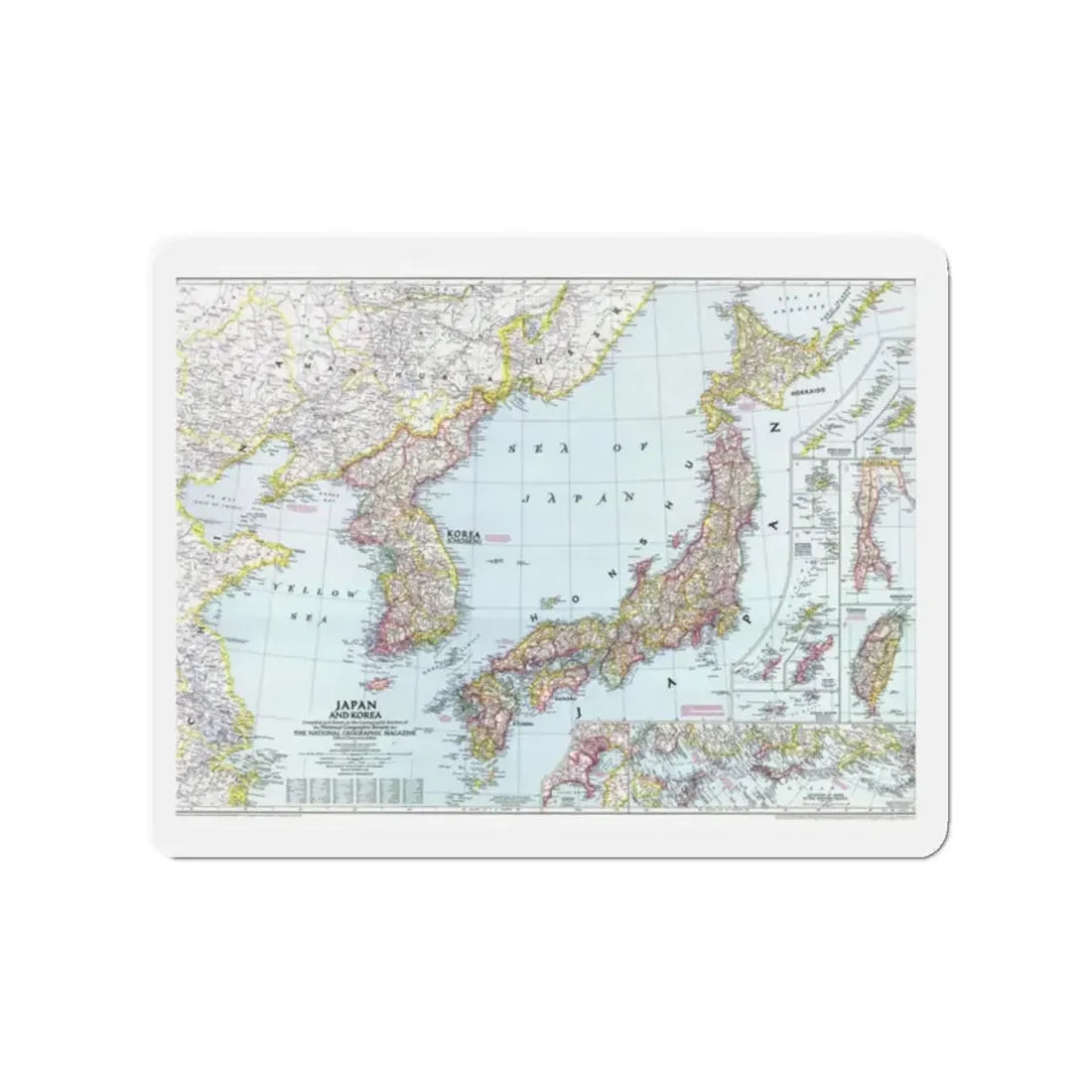Japan and Korea (1945) (Map) Refrigerator Magnet - The Sticker Space