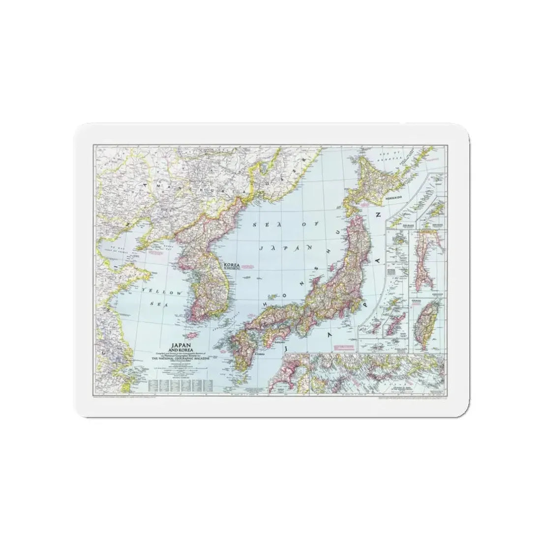 Japan and Korea (1945) (Map) Refrigerator Magnet - The Sticker Space