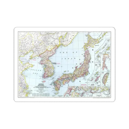 Japan and Korea (1945) (Map) STICKER Vinyl Kiss-Cut Decal 2 Inch White - The Sticker Space