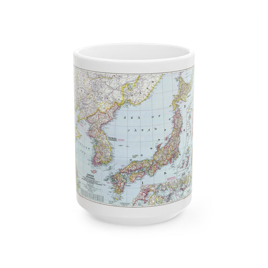 Japan and Korea (1945) (Map) White Coffee Mug-15oz-The Sticker Space