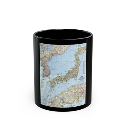 Japan and Korea (1960) (Map) Black Coffee Mug-11oz-The Sticker Space