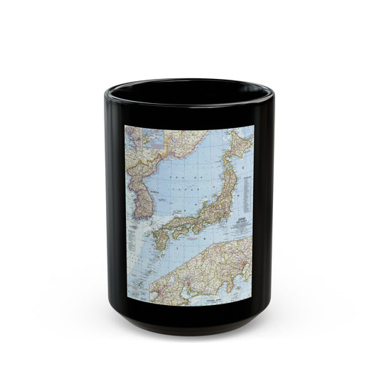 Japan and Korea (1960) (Map) Black Coffee Mug-15oz-The Sticker Space