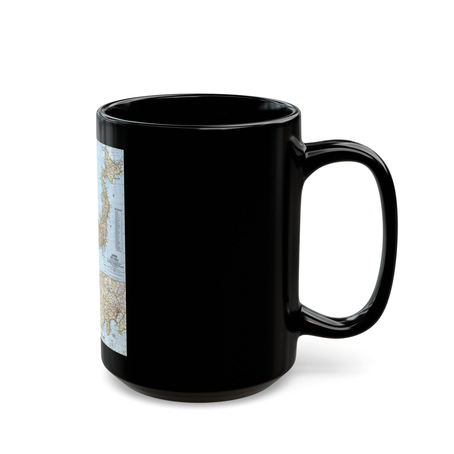 Japan and Korea (1960) (Map) Black Coffee Mug-The Sticker Space