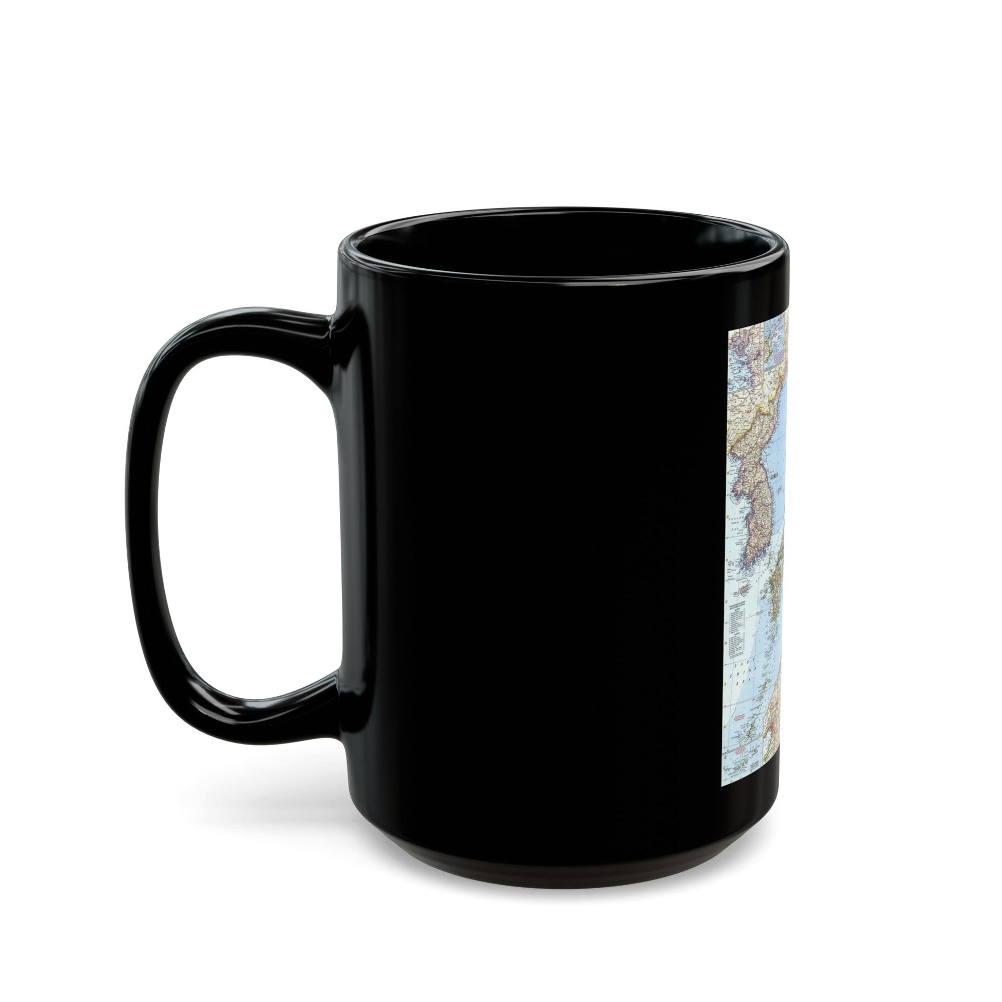 Japan and Korea (1960) (Map) Black Coffee Mug-The Sticker Space