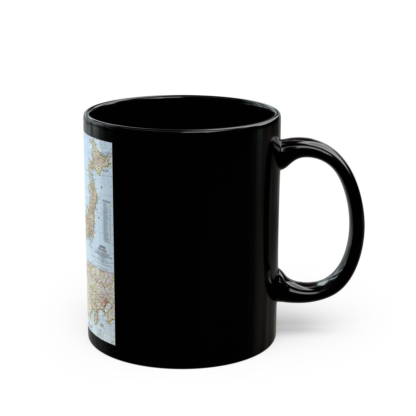 Japan and Korea (1960) (Map) Black Coffee Mug-The Sticker Space