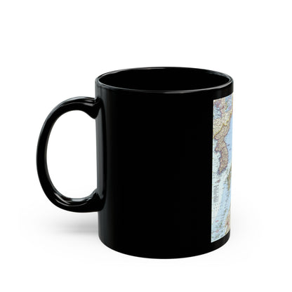 Japan and Korea (1960) (Map) Black Coffee Mug-The Sticker Space