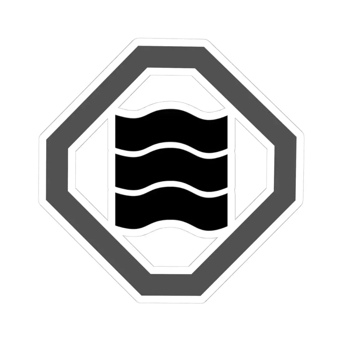 折敷に縮三文字 (Japan) (Coat of Arms) STICKER Vinyl Kiss-Cut Decal 4 Inch White - The Sticker Space