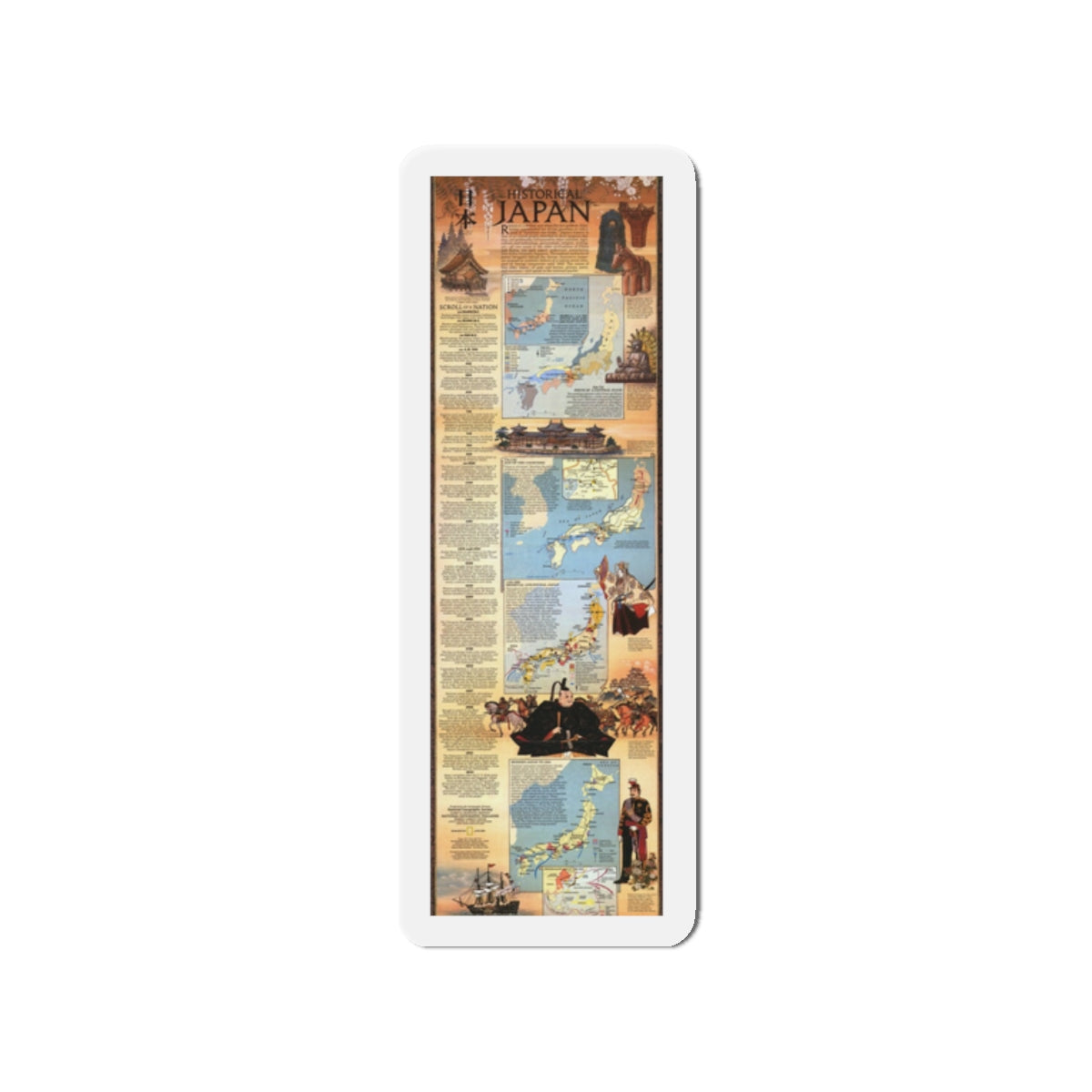 Japan - Historical (1984) (Map) Refrigerator Magnet-2" x 2"-The Sticker Space